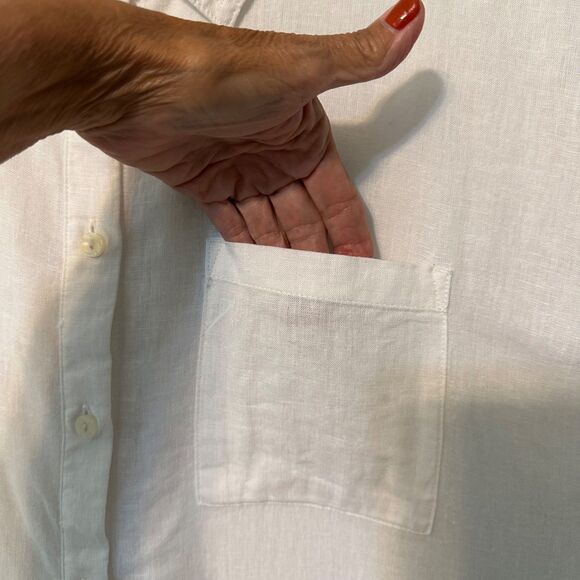 Orvis‎ Tops for Women - Linen Blend Womens Short Sleeve Shirts (White, XXL) - Picture 3 of 10